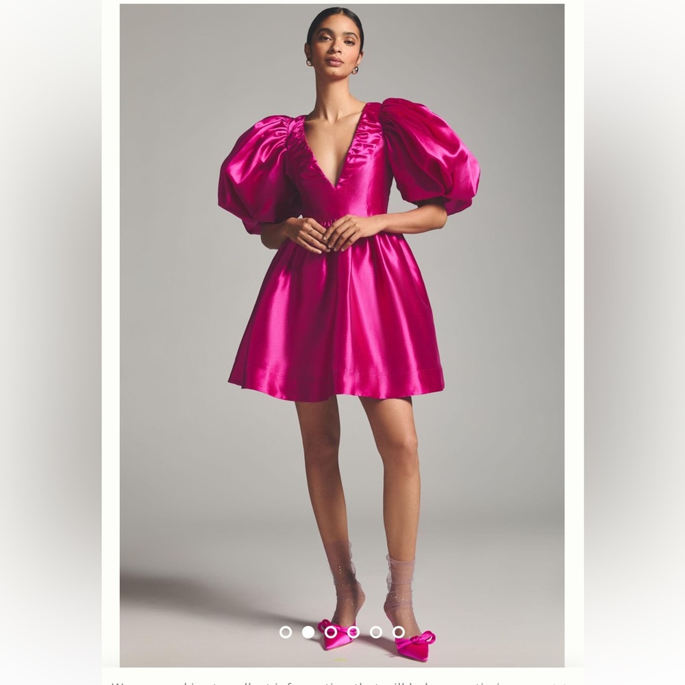 Anthropologie Aureta Studio Puff-Sleeve Mini Dress - Picture 4 of 11